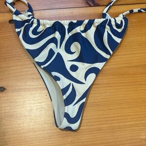ABYSSE XL String Bikini Pacific Print Blue Swirl Misty Bottoms Brazilian Cut